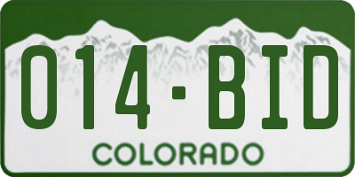 CO license plate 014BID