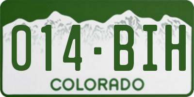 CO license plate 014BIH