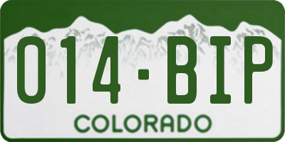 CO license plate 014BIP