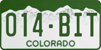 CO license plate 014BIT