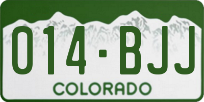 CO license plate 014BJJ