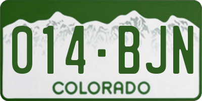 CO license plate 014BJN