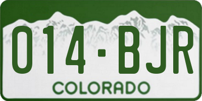 CO license plate 014BJR
