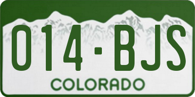 CO license plate 014BJS