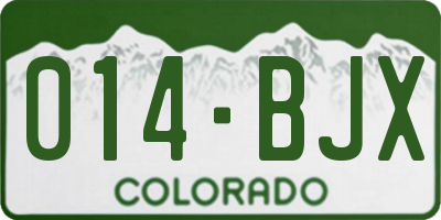 CO license plate 014BJX