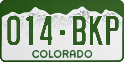 CO license plate 014BKP