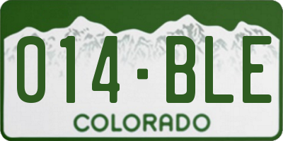 CO license plate 014BLE