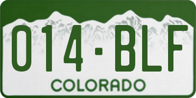 CO license plate 014BLF