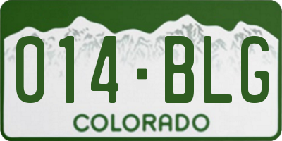 CO license plate 014BLG