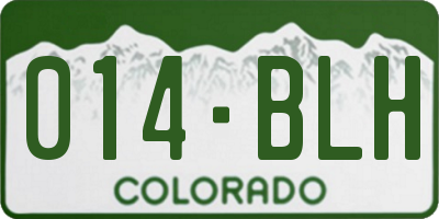 CO license plate 014BLH