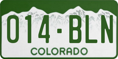 CO license plate 014BLN