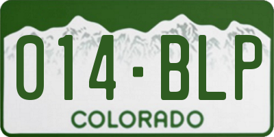 CO license plate 014BLP