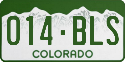 CO license plate 014BLS