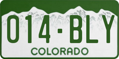 CO license plate 014BLY