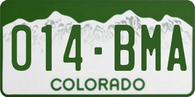 CO license plate 014BMA