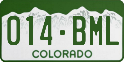 CO license plate 014BML