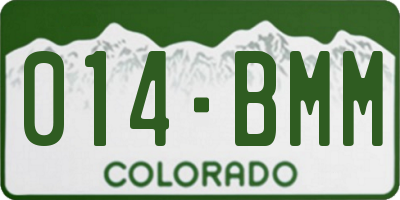 CO license plate 014BMM