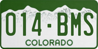 CO license plate 014BMS