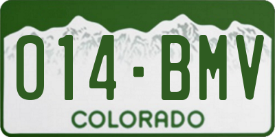 CO license plate 014BMV