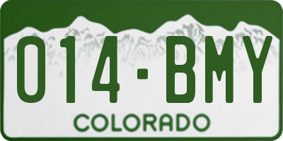 CO license plate 014BMY