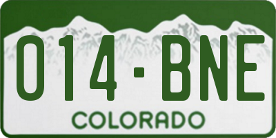 CO license plate 014BNE