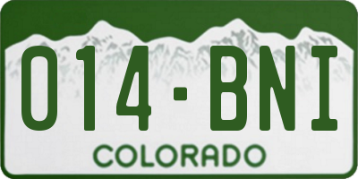CO license plate 014BNI