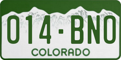 CO license plate 014BNO