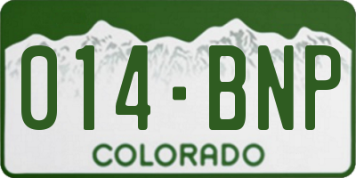 CO license plate 014BNP