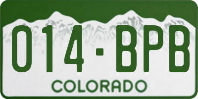 CO license plate 014BPB