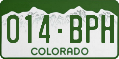 CO license plate 014BPH
