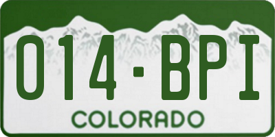 CO license plate 014BPI