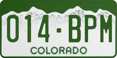 CO license plate 014BPM