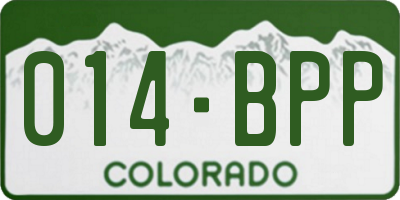 CO license plate 014BPP