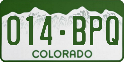 CO license plate 014BPQ