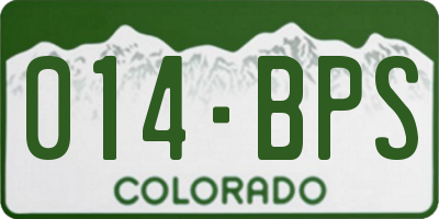 CO license plate 014BPS