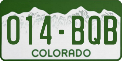 CO license plate 014BQB