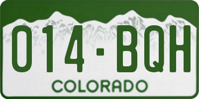 CO license plate 014BQH