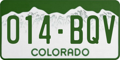 CO license plate 014BQV