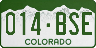 CO license plate 014BSE