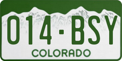 CO license plate 014BSY