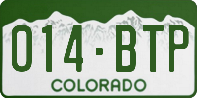 CO license plate 014BTP