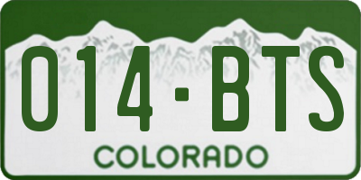 CO license plate 014BTS