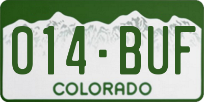 CO license plate 014BUF