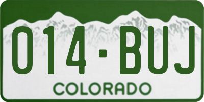CO license plate 014BUJ