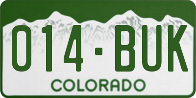 CO license plate 014BUK