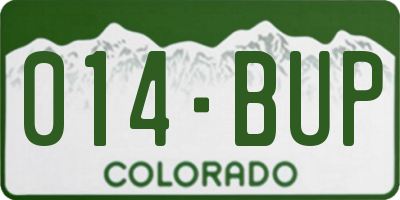 CO license plate 014BUP