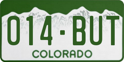 CO license plate 014BUT