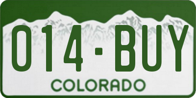 CO license plate 014BUY