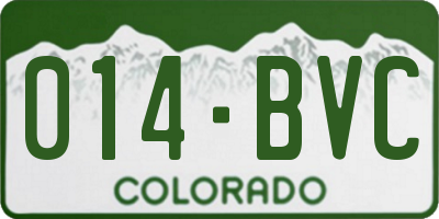 CO license plate 014BVC