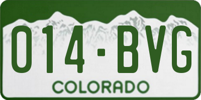 CO license plate 014BVG